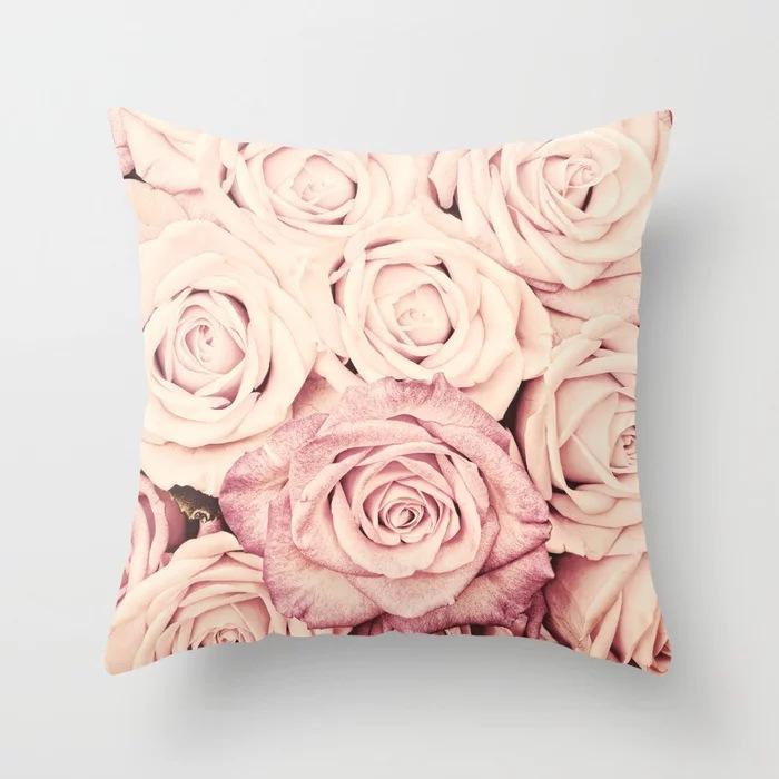 New American Rose Pillowcase Home Sofa Pillow Cushion Cover Soft