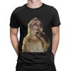 Thinking Monkey Meme 100% Cotton T-Shirt For Men Summer  Y2K Funny T-Shirts O-Neck Harajuku Tees Oversized Hot Sale Tops