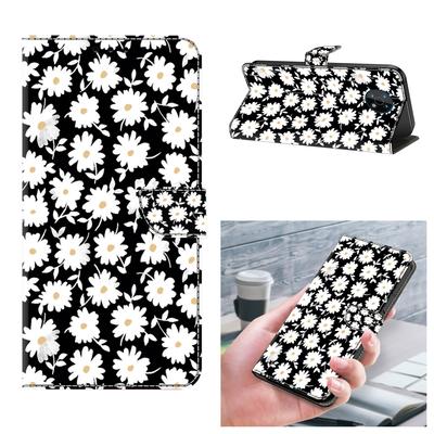 Malý chryzantémový vzor malovaný kryt mobilního telefonu pro iPhone Samsung Xiaomi Redmi Motorola Nokia Sony LG kožené pouzdro