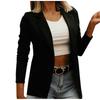 Cappotto da donna in camicetta a maniche lunghe con cardigan aperto sul davanti solido e formale