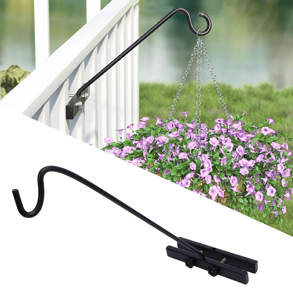 Deck Bird Feeder Pole, Steel 360 Degree Rotating Hook Extension Pole for Plant Basket Bird.