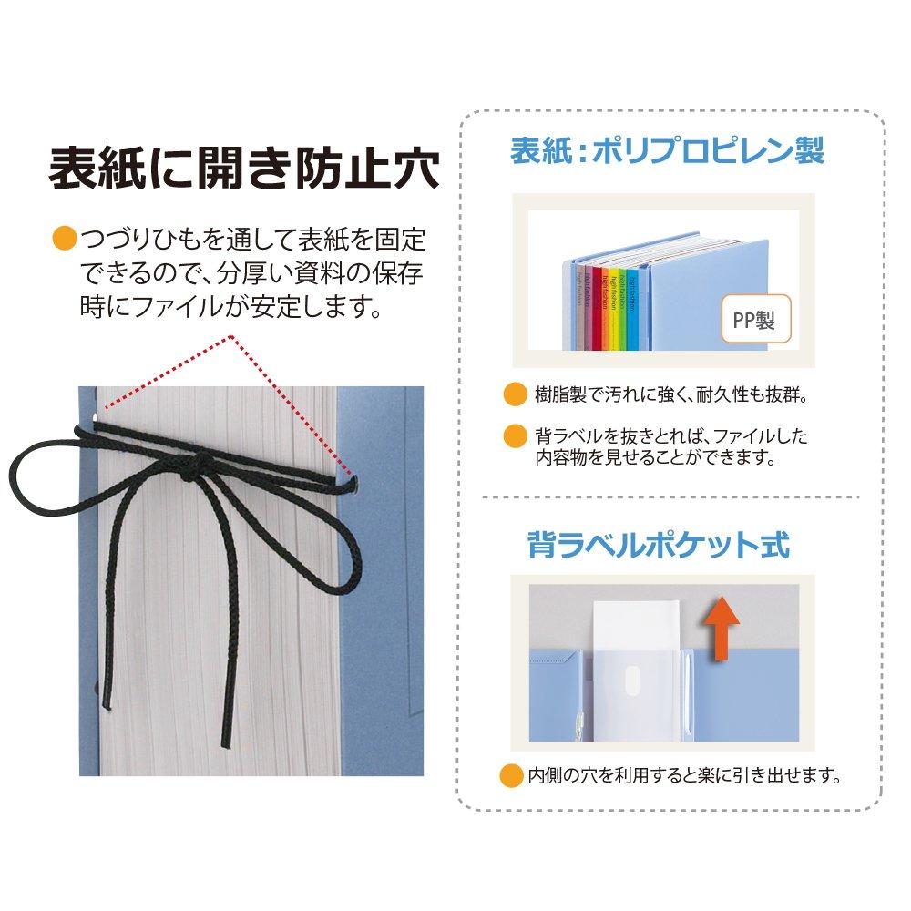 Plus Flat File, A4 Vertical, 2-Hole, Expandable Spine, Senobas EX, 5-Pack, Blue