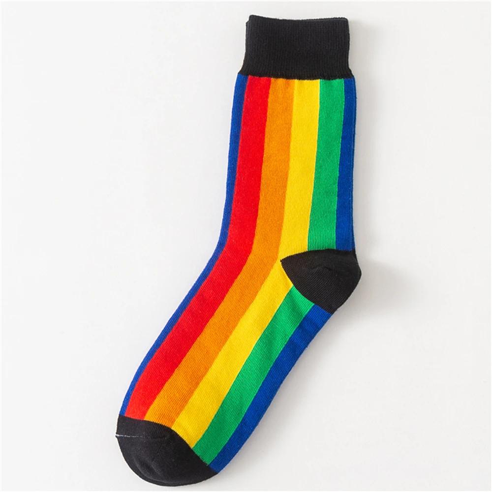 

Colorful Stripes Art Socks For Men s Winter Fashion Rainbow Stripe Zebra Pattern Business Crew Unisex Dropship
