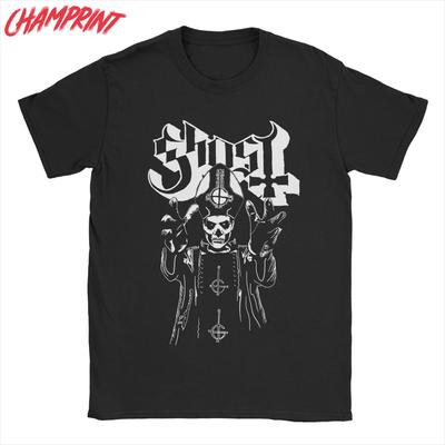 Casual Ghost Band T-Shirts for Men Crew Neck Pure Cotton T Shirts Short Sleeve Tees Gift Idea Clothes
