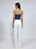 Blue Slim-Fit Denim Bandeau Top