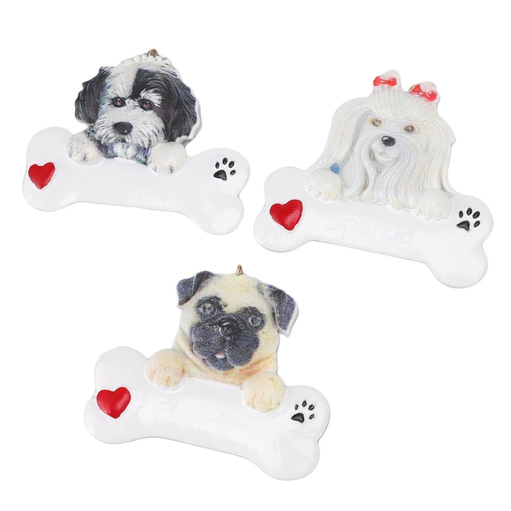 Christmas Tree Dog Resin Pendant Wear Resistant DIY Xmas Puppy Resin Pendant for Christmas Resin Decoration