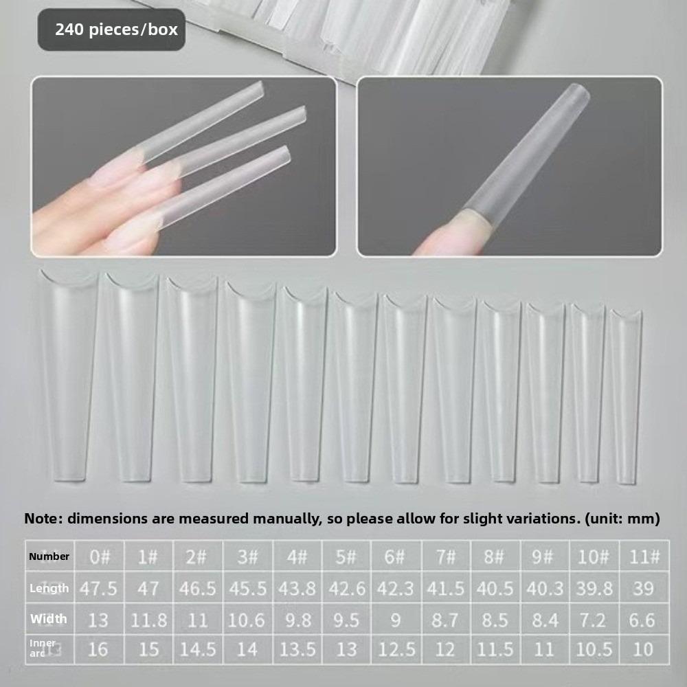 Coffin Shape Sandwich Nail Forms Ultra-Thin False Nails Nail Tips  for Profional Use In Nail Salons