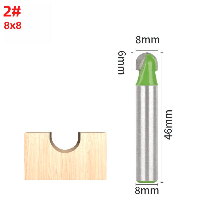 8-Pattern Round Bottom & Head Woodworking Milling Cutter, Grooving & Trimming Router Bit for Engraving & Bakelite Milling
