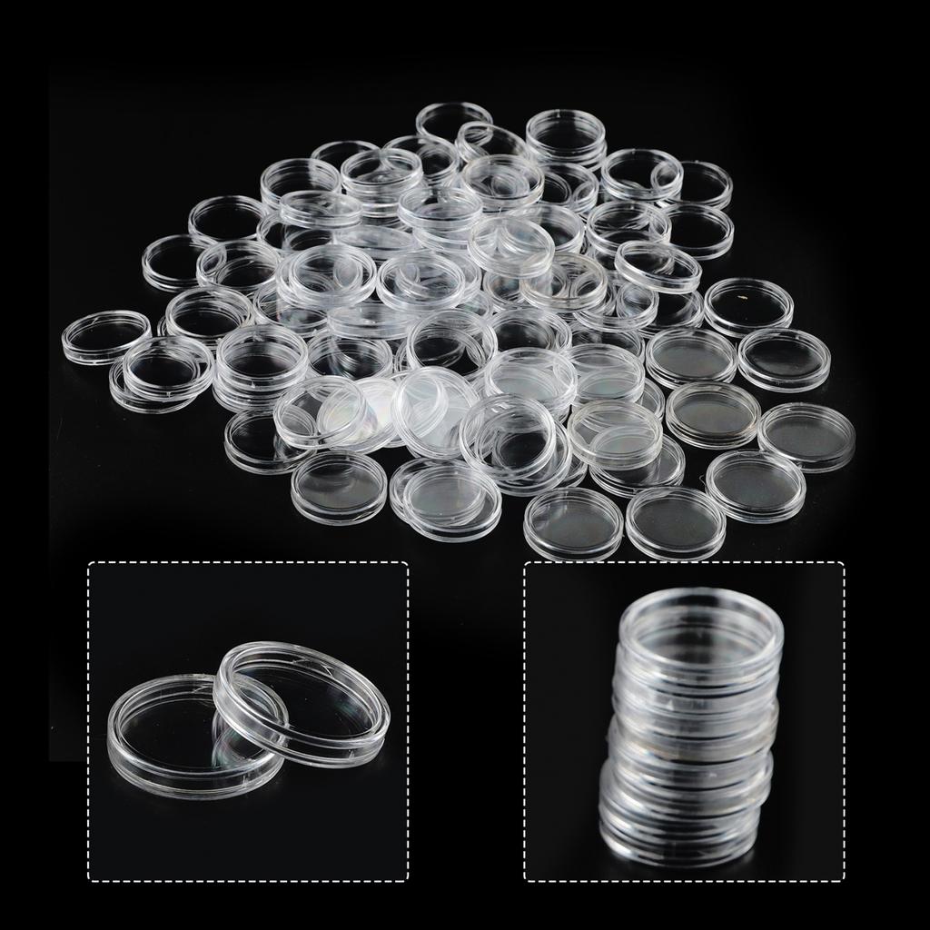 Storage Coin Holder Boxes Case Collection Accessories Transparent 26mm