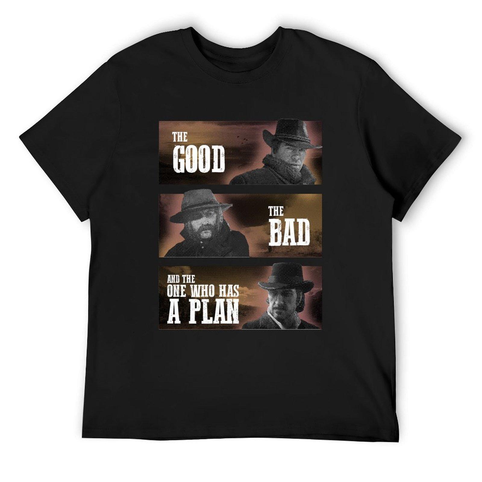 

V2 Good, Bad, and the One Who Has Plan T-Shirt blacks man clothes graphic tee shirt slim fit t shirts for men 4XL