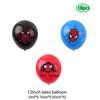 1 x Cartoon Spider-Man Themed Birthday Banner Set With Cake Toppers + Balloons