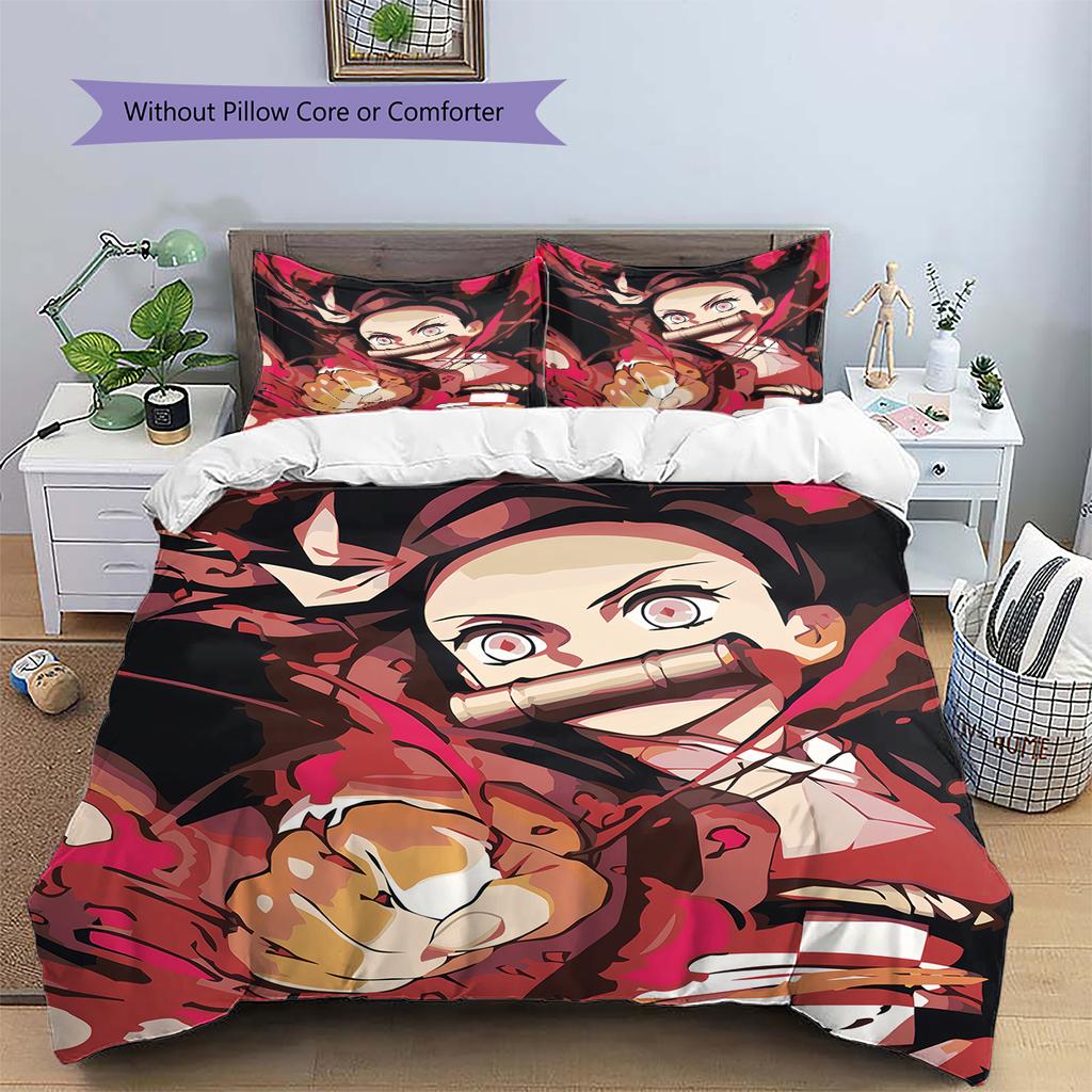 Demon Slayer Main Quest Bedding Set Duvet Cover Pillowcase No Filler, Soft Home Bedroom Decor, Perfect Gift for Fans.chl