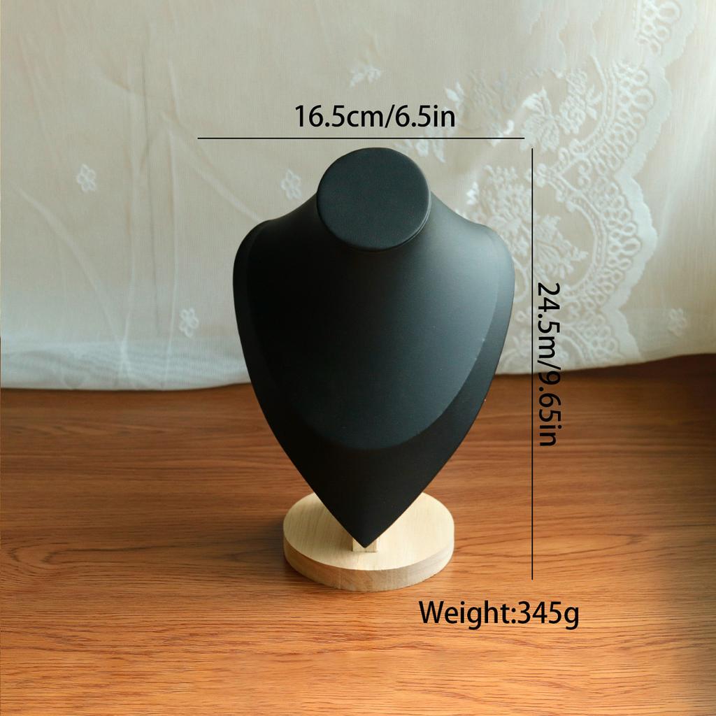 1pc Wooden Mannequin Bust Necklace Display Stand Portrait Model Neck Pendant Jewellery Storage Rack Holder Window Showcase Props