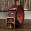 Belt Men's Retro Casual Cool Trendy All-Matching Hollow First Layer Cowhide Pin Buckle Genuine Leather Jeans Belt Men's