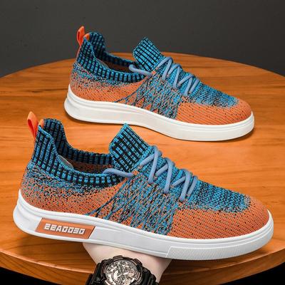 Gestricktes Herren-Sneaker-Modell, modische gemischte Farbe, Mesh-Freizeitschuhe, flache Skateschuhe, Herren-Walking-Sportschuhe, Tenis Para Hombre