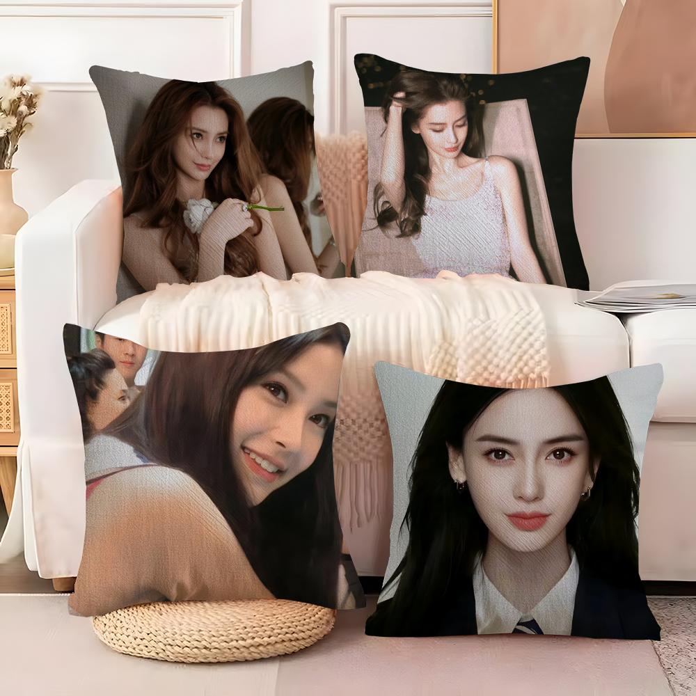 Angelababy Cushion Cover Soft Plush Fabric DoubleSided Printed Sofa Cushion Cover for All Seasons Home Decor Gift