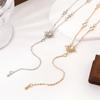 Y-shaped Necklace fashion women's long tassel sunflower necklace jewelry gift