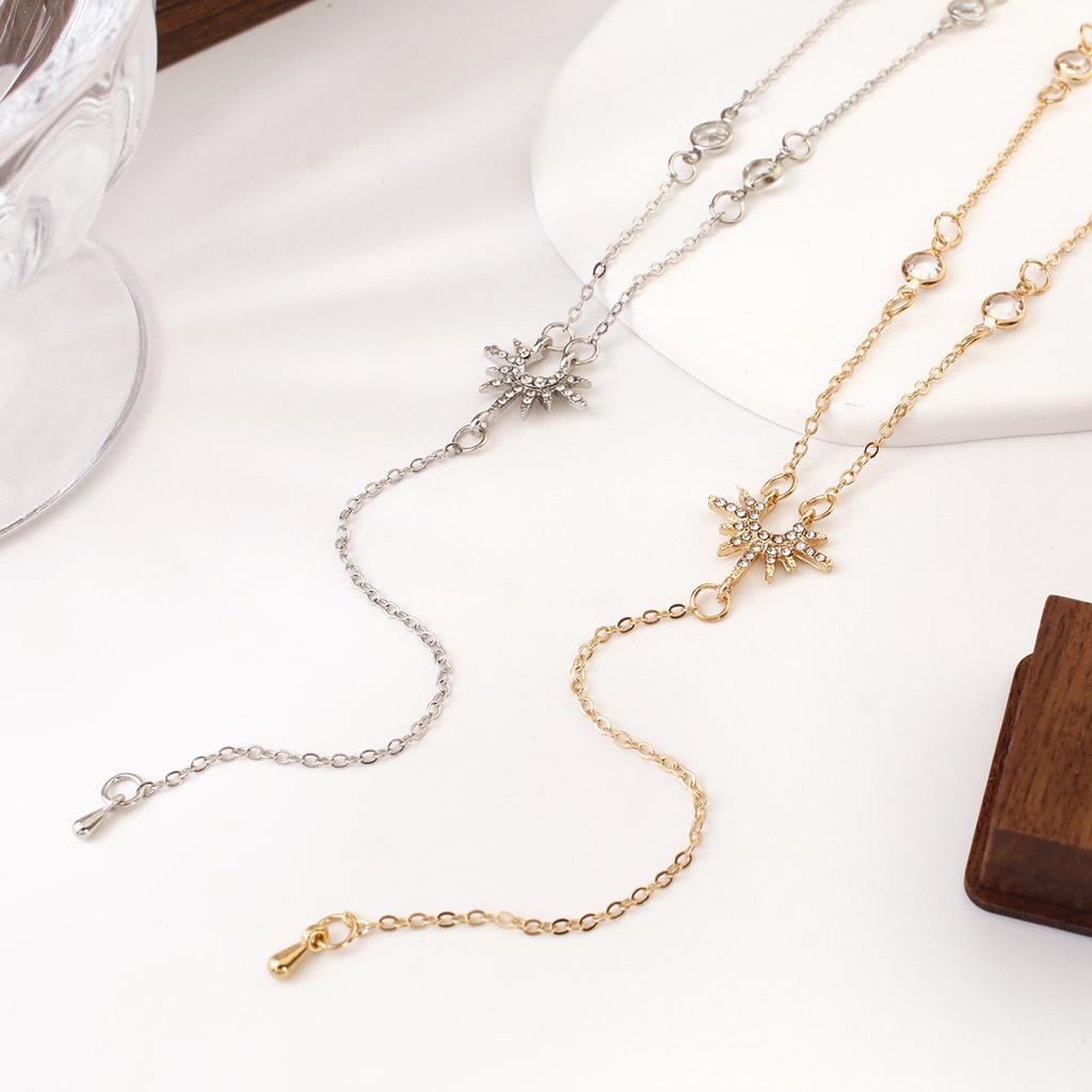 Y-shaped Necklace fashion women's long tassel sunflower necklace jewelry gift