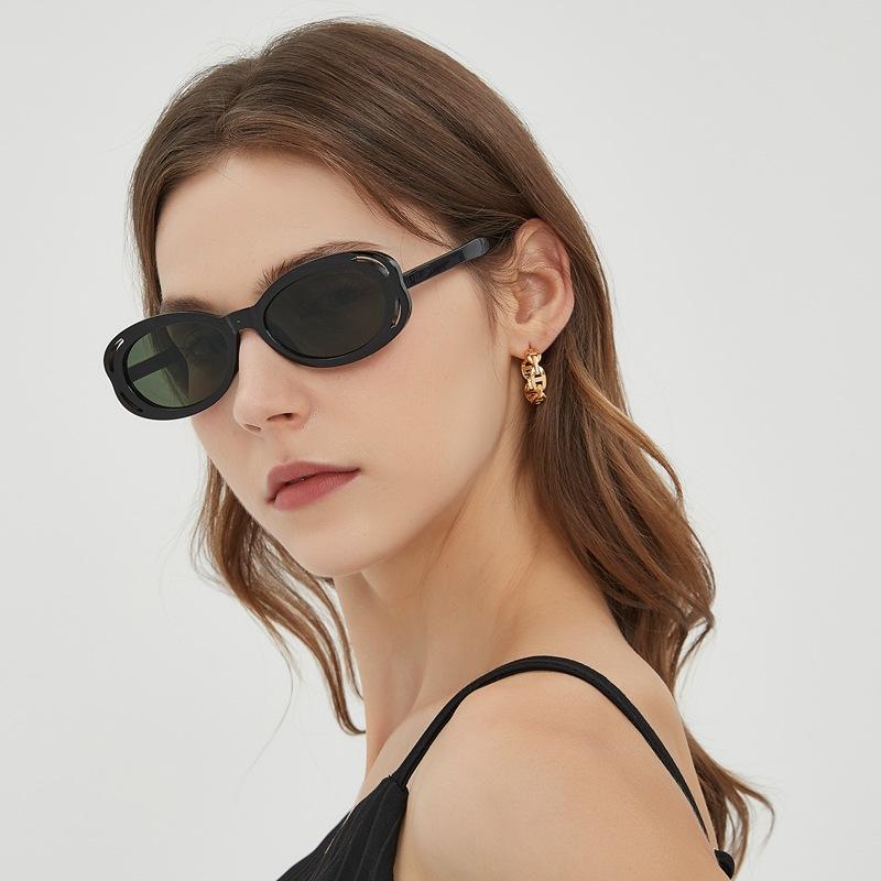 Vintage Oval Sunglasses Women Men Luxury Brand Designer Small Oval Sun Glasses Retro Eye Glasses Ladies Goggle for Male Female