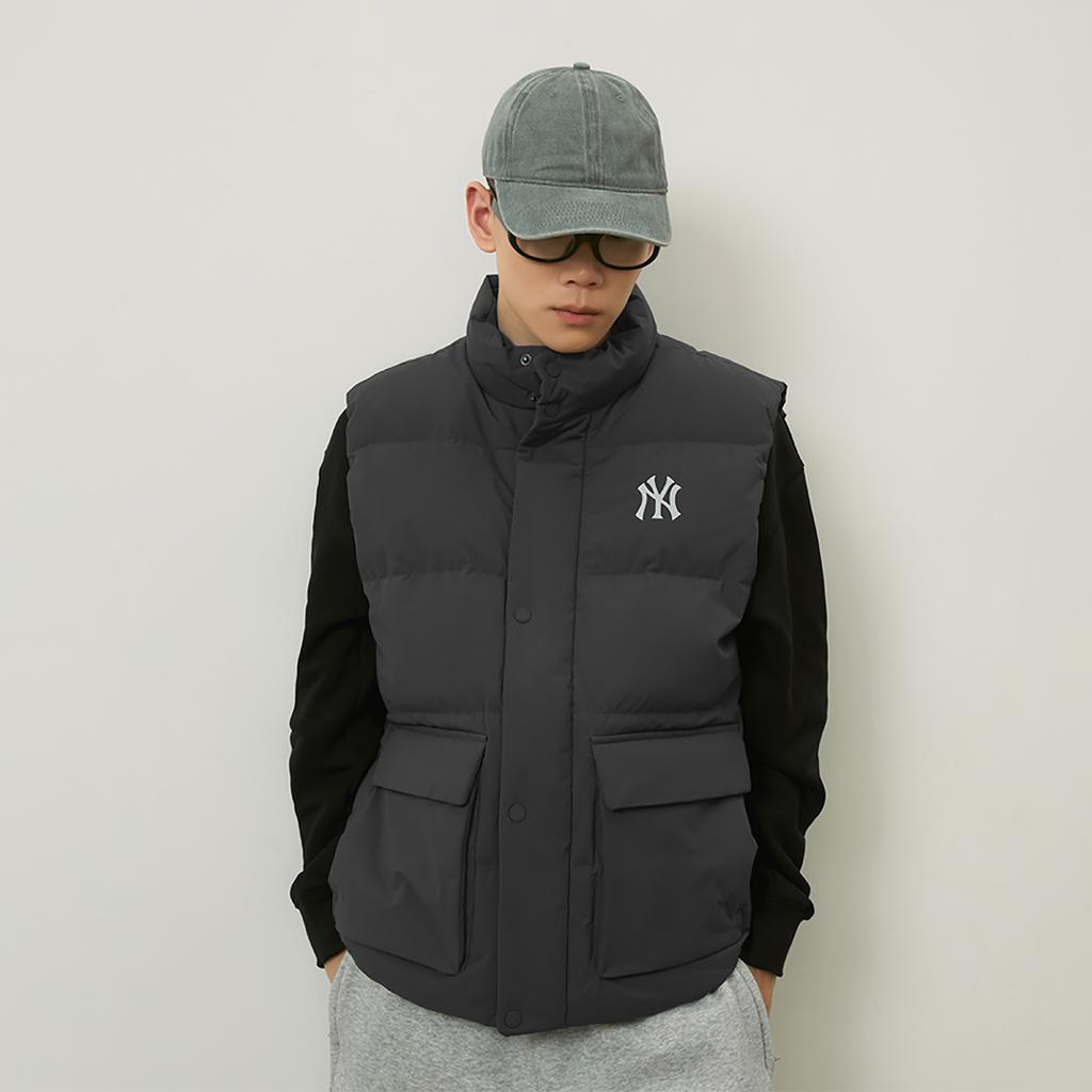 New MLB New York Yankees Basic Collection Down Vest Unisex Charcoal Gray 3ADVB0146-50CGS