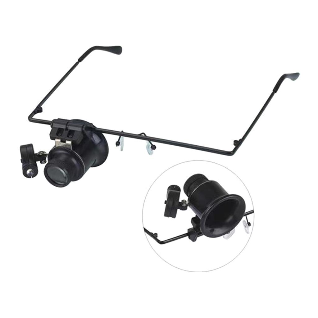 Magnifying Glass with LED Light Handsfree 20X Magnifying Lens Watch Repairing Eye Loupe Magnifier for Stamps Jewelries