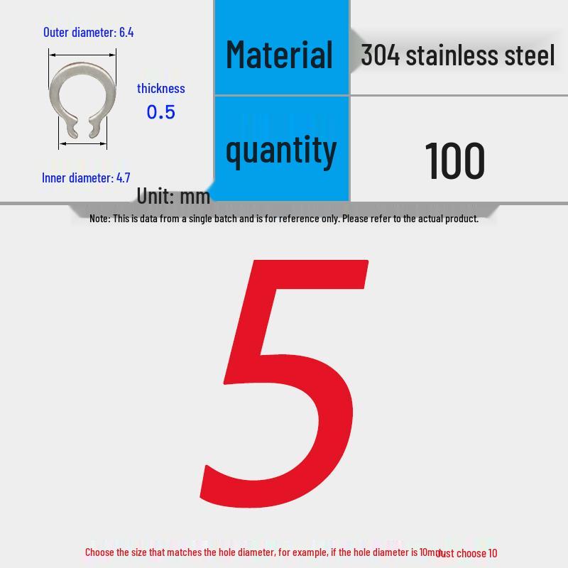 304 Stainless Steel Snap Ring for 3-200 Bearing