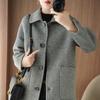 Double-sided Woolen Coat Womens Woolen Coat Medium and Long