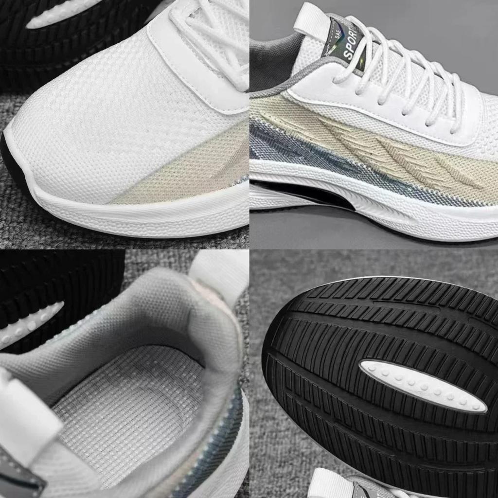 Fashion Men's Casual Running Shoes Breathable Sneakers Male Knit Non Slip Tennis Shoes Lace-up Men Shoes Comfortable Walking Shoe Tenis