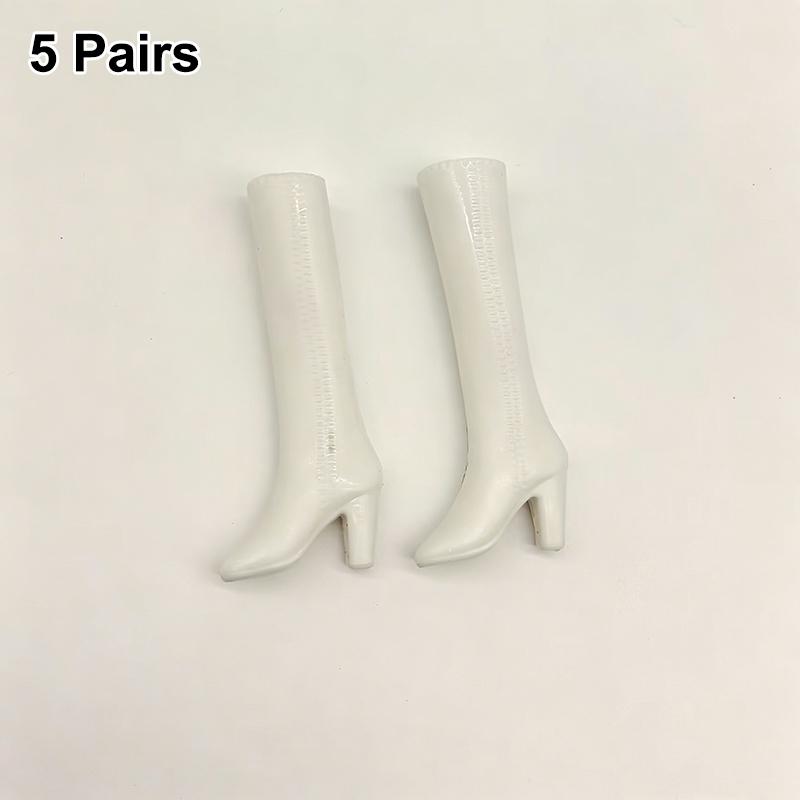 Pointed High Heels for Dolls 5 Pairs Toy Boots Princess Dress Up and Playhouse Fun