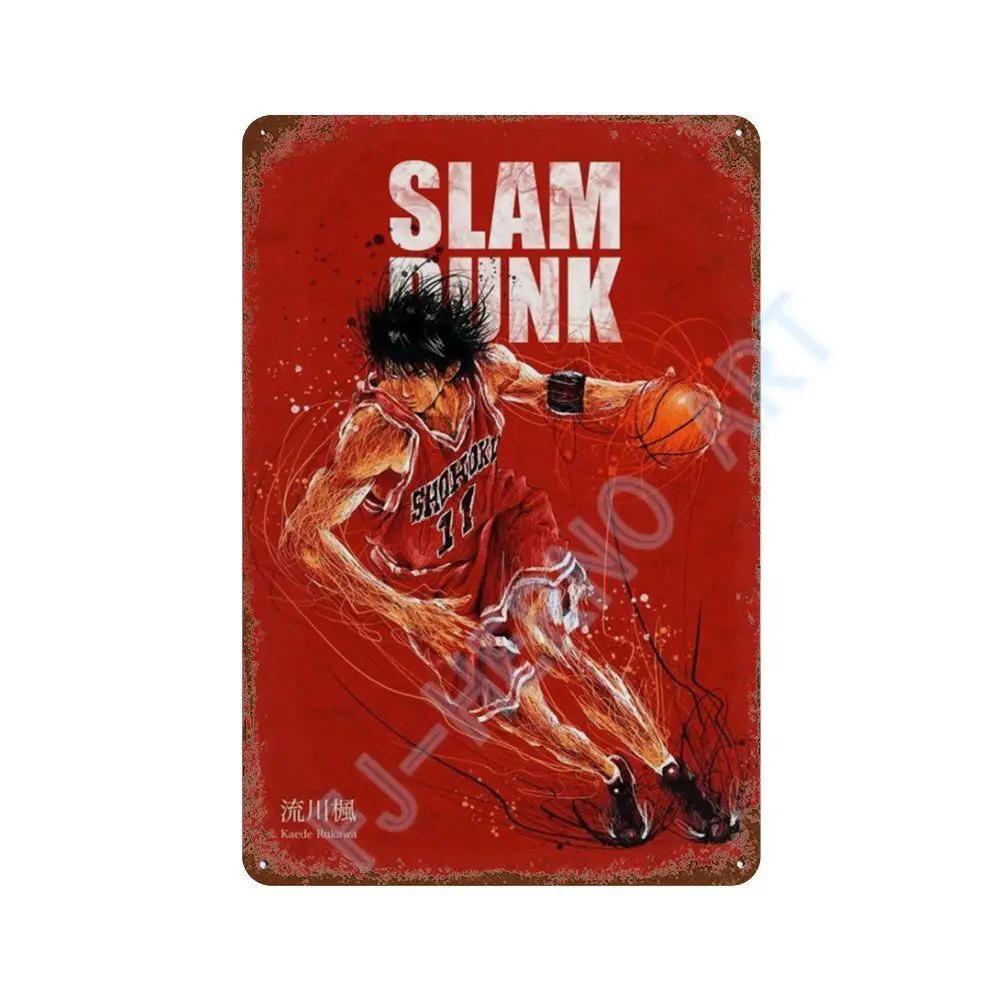 Japanese Anime Slam Dunk Metal Tin Sign Plaque Retro Poster Corridor Room Home Decor Murals Decorative Plates Wall Art Gift