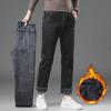 Herren Winter Plus Samt Dick Warm Elastisch Gerade Jeans