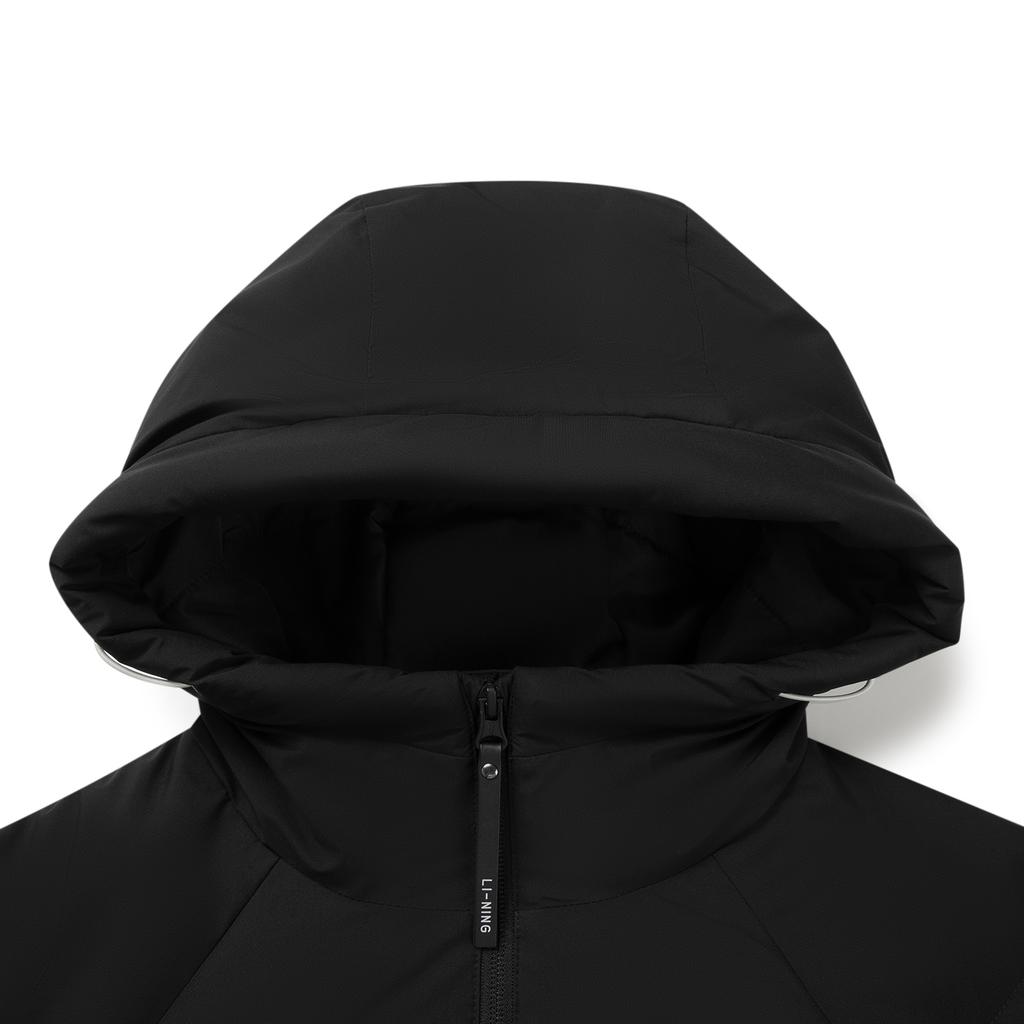 Li Ning Fitness Series Varm Vindsäker Vattenavvisande Tredimensionell Dunjacka med Huva Dam ytterkläder AYMV198-1