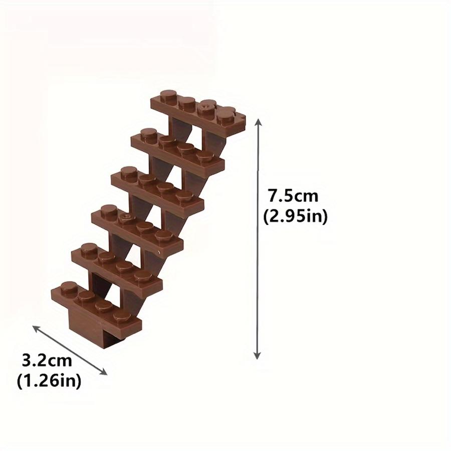 Non-Toxic 16Pc Staircase Moc Bricks 7X4X6 House Stairs Straight Open 30134 Steps Ladder Modular My City Building Block Particles Children