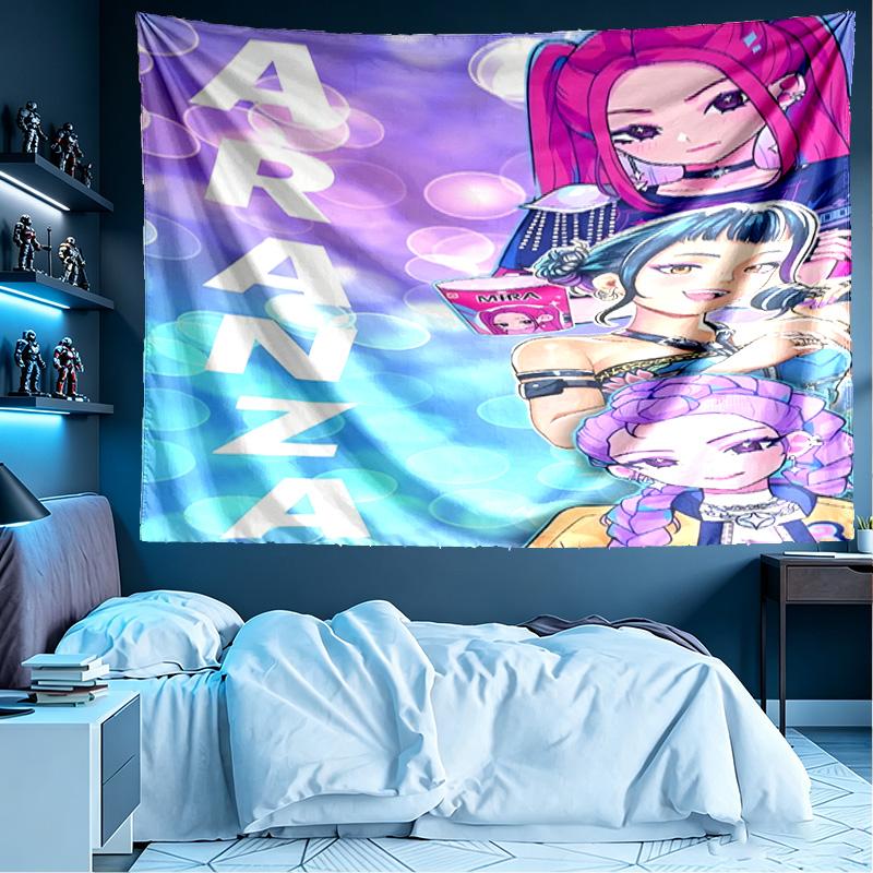 KPop Demon Hunters Print Tapestry, Lightweight Wall Hanging, for Bedroom, Dorm, Living Room, Home Art Decor - Birthday Christmas Gift for Friends