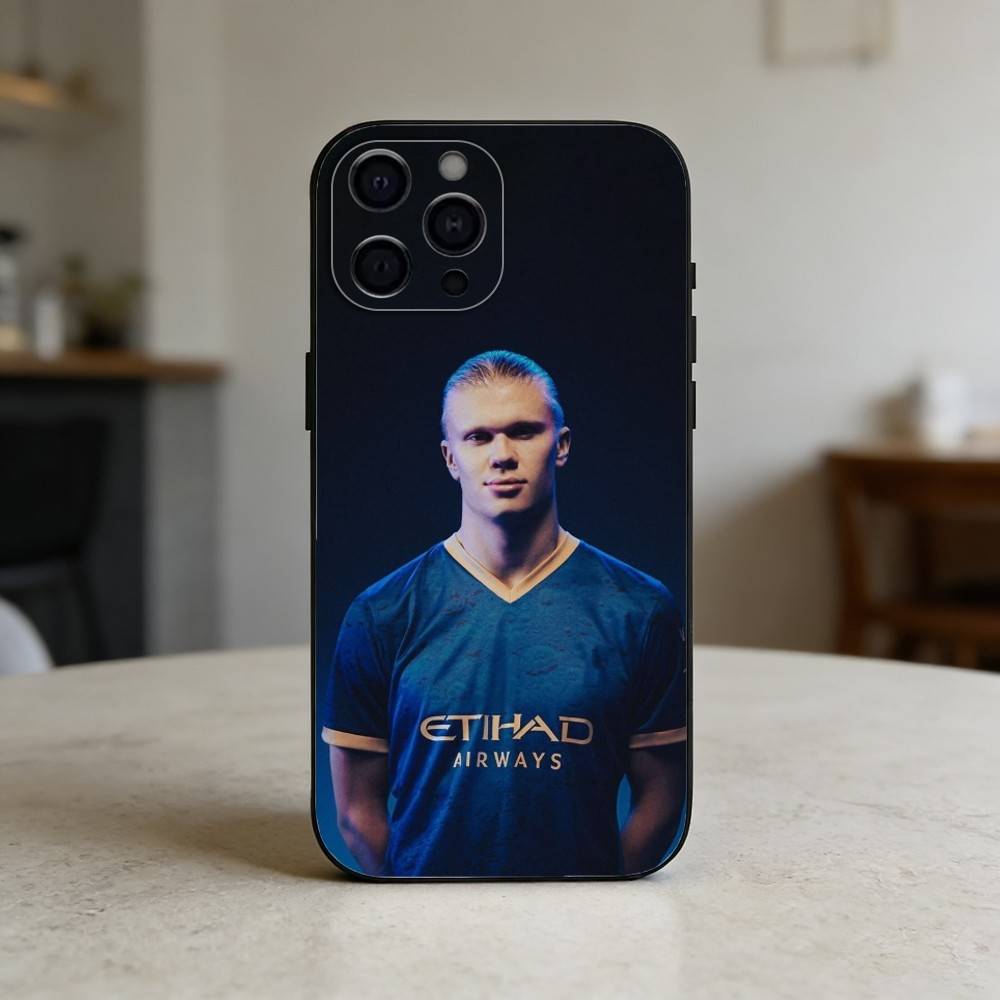 Football Star E-Erling H-Haaland Phone Case Silicone Black Soft For IPhone 17,16,15,14,13,12,11,SE,Plus Pro Max