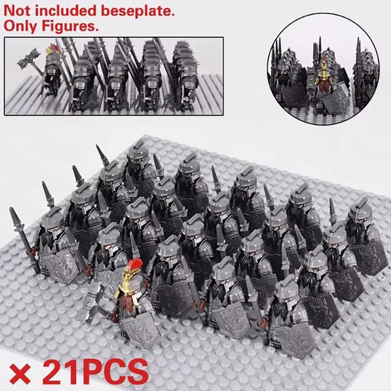 Medieval Dwarf Wild Boar Chariot Army Figures Set Mini Lord Building Blocks Bricks Toy