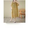 Summer New Yellow Floral Loose Thin Mid-length Temperament Dress Women