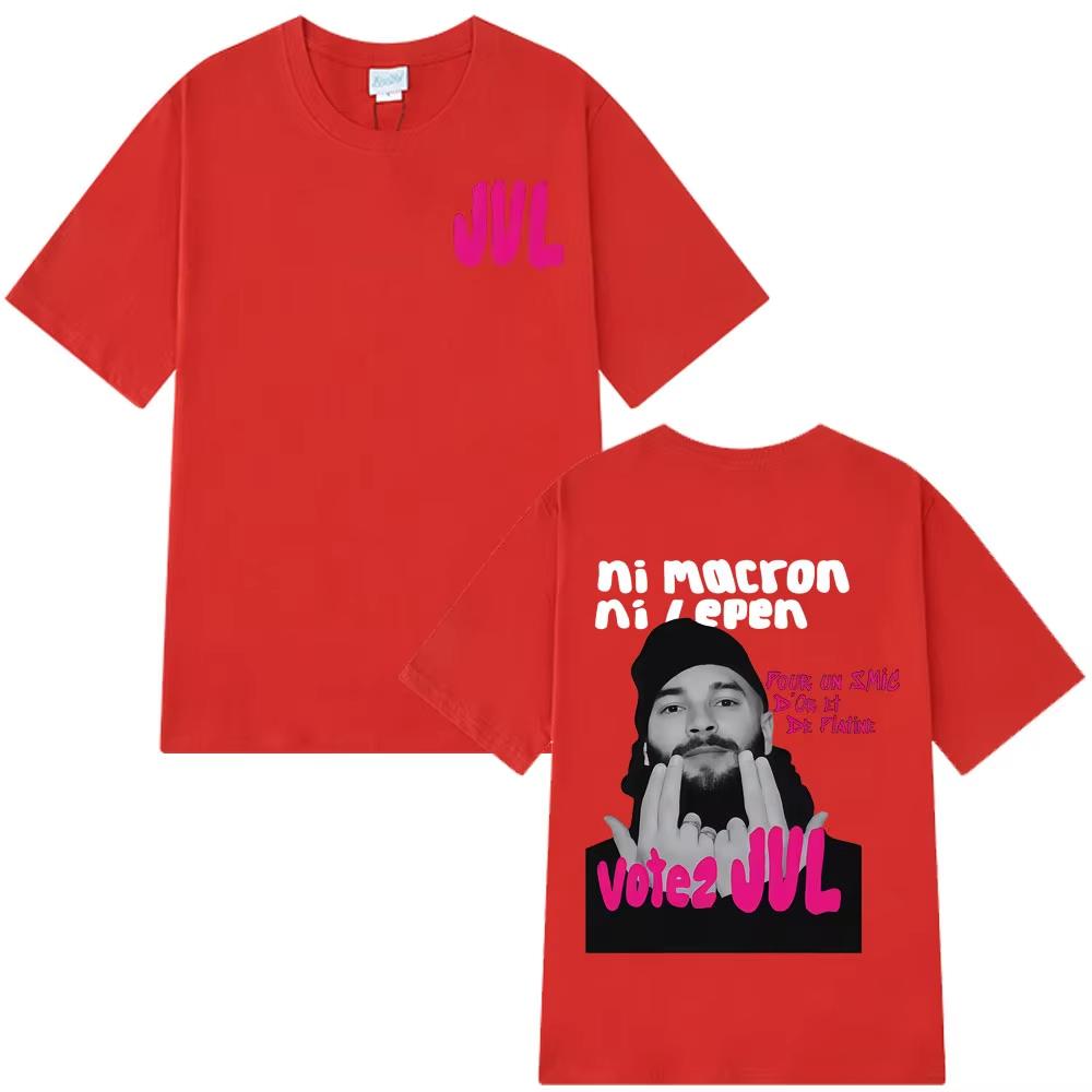 

Rapper Jul Ni Macron Ni Lepen Tshirt Unisex and Women Summer Cotton Y2K Clothing Hip Hop Fashion Short Sleeve Tops Streetwear 4XL