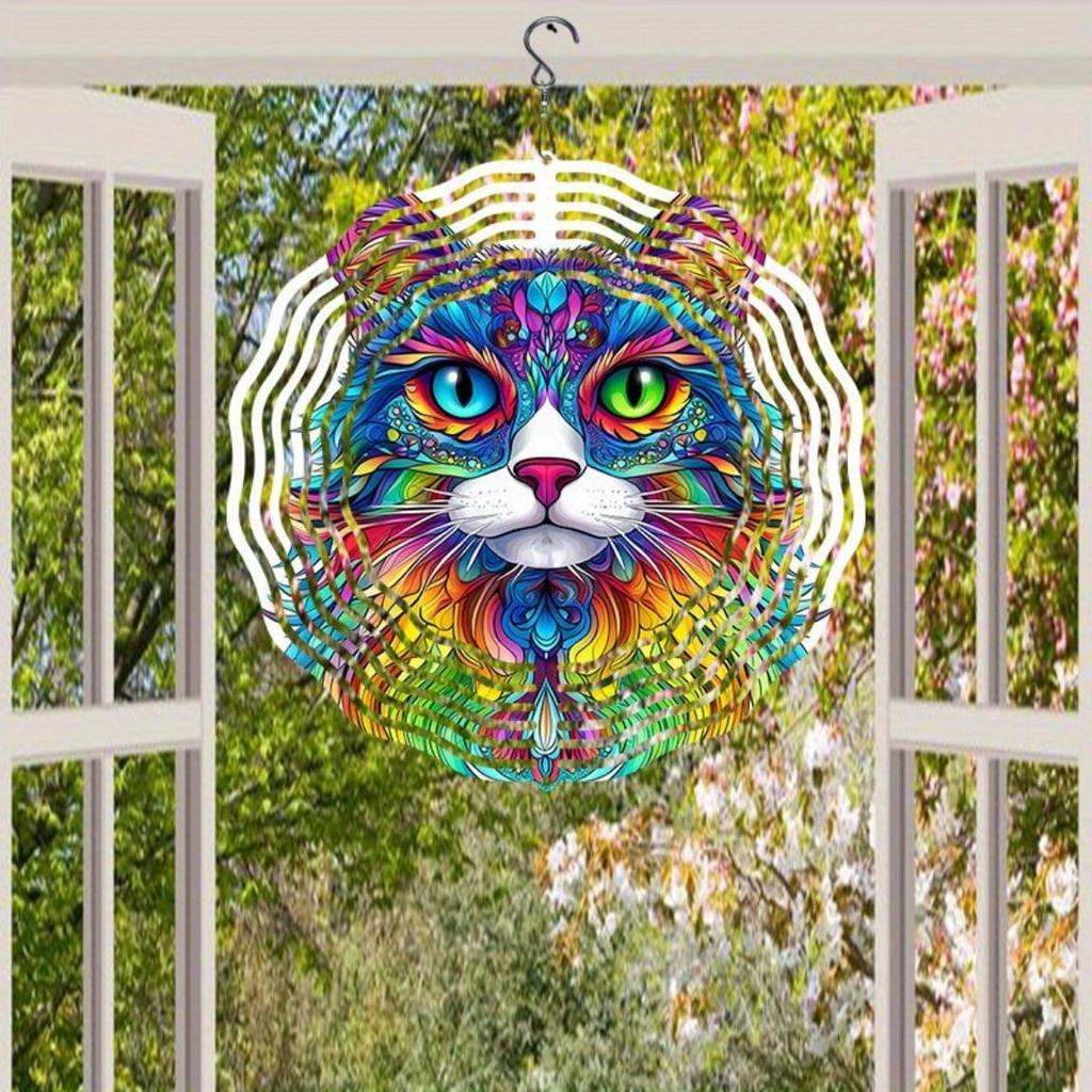 Durable Metal Wind Chime with 2D Rotating Seashell Design Colorful Reflective Outdoor Decor for Garden Patio Yard