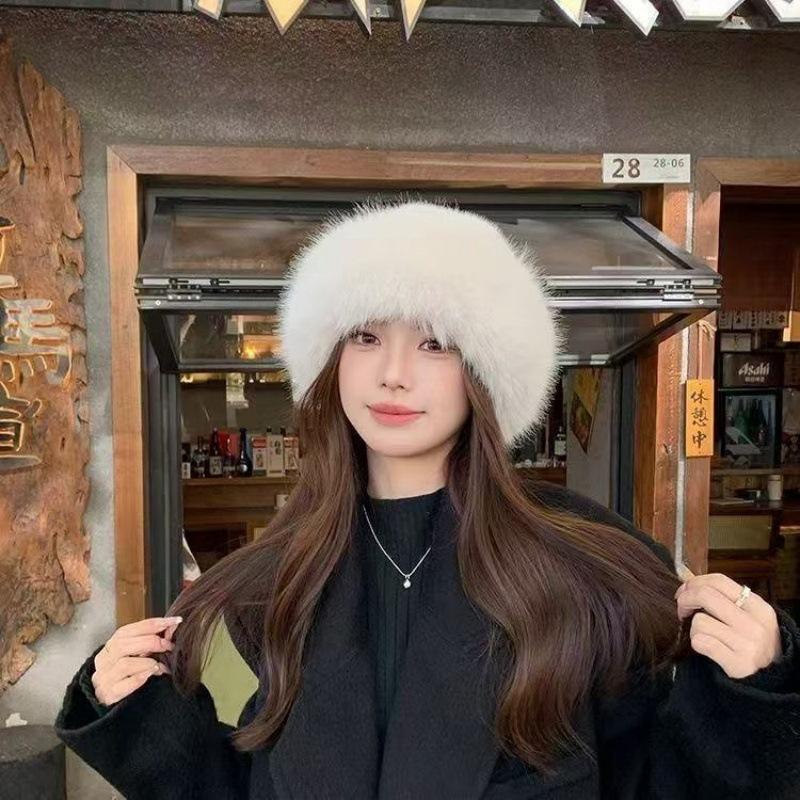 New Fur Hat Women Warm Snow Ski Cap Female Faux Fox Fur Thick Warm Winter Hat Lady Windproof Russian Hat Ear Warmer Bonnet