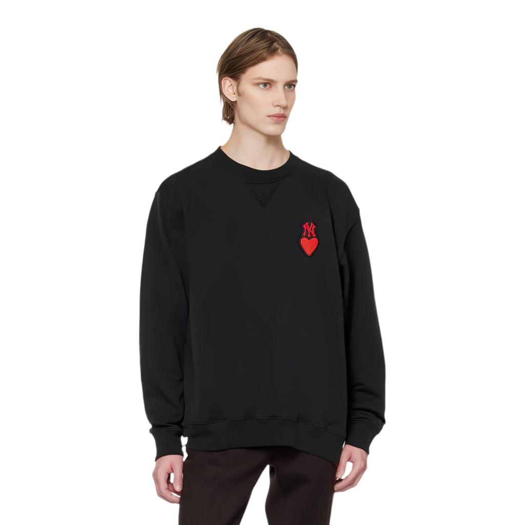 MLB Heart Sweatshirts Unisex Black Crew Neck Moderate Other 3AMTH0234-50BKS
