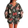 Women's Casual And Fashionable Christmas Print Long-Sleeved Top