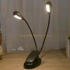 2 Dual Arm Flexible Dimmable 14 LED USB Table Lamp Clip-on Bed Reading Table Lig top sale