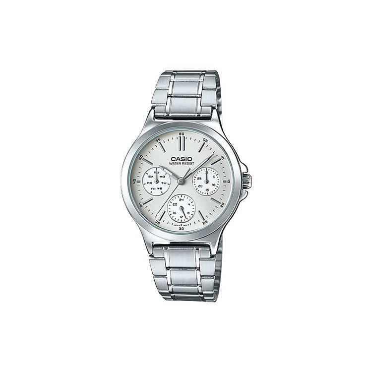 

Casio Standard Series Dress Business Casual Roman Scale Quartz Movement Stainless Steel Strap Watch Women watches White LTP-V300D-7A Regular Watch Box,White Dial