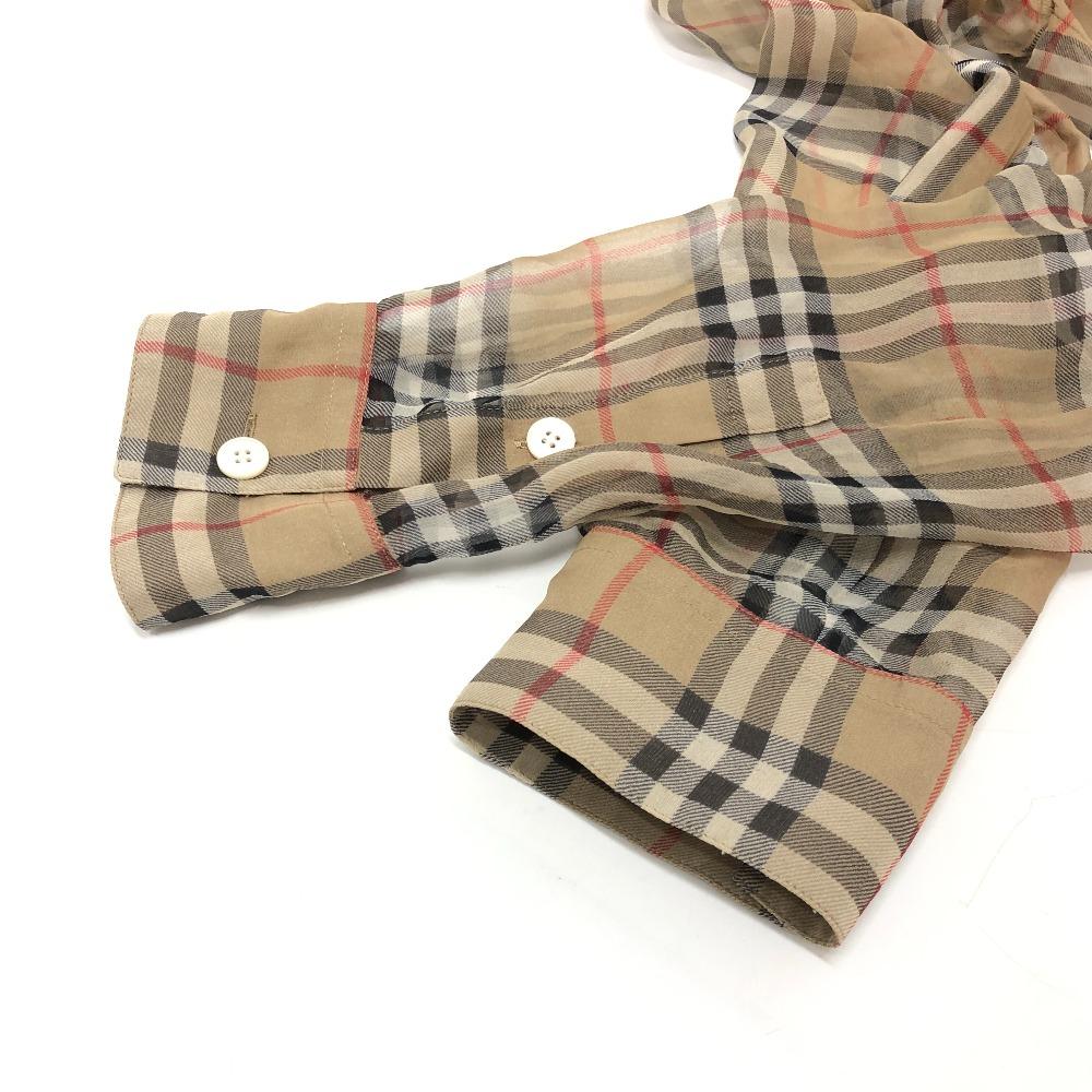 BURBERRY Check pattern see-through Blouse Shirt Long sleeve shirt