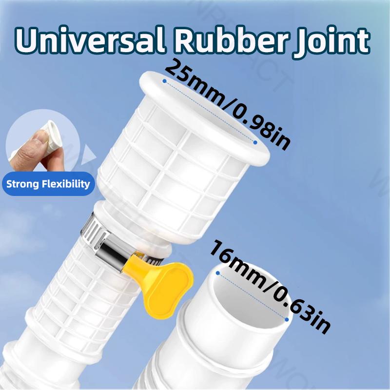 White Air Conditioning Drain Pipe Cuttable Corrugated Drainpipe Universal Dehumidifier Drain Hose With Cut Connect Clamp