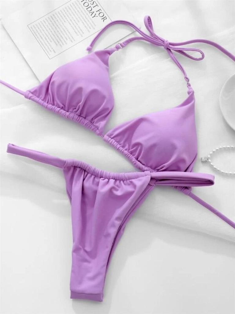 European & American Swimsuits: Sexy Thongs & Split Halter Bikinis for Women