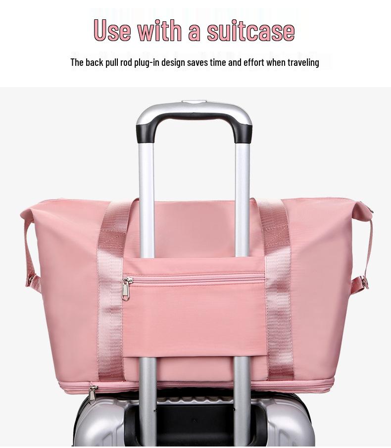 Women's Large Waterproof Travel Bag with Dry/Wet Separation, Expandable Storage, Ideal for Fitness, Swimming, Business Trips