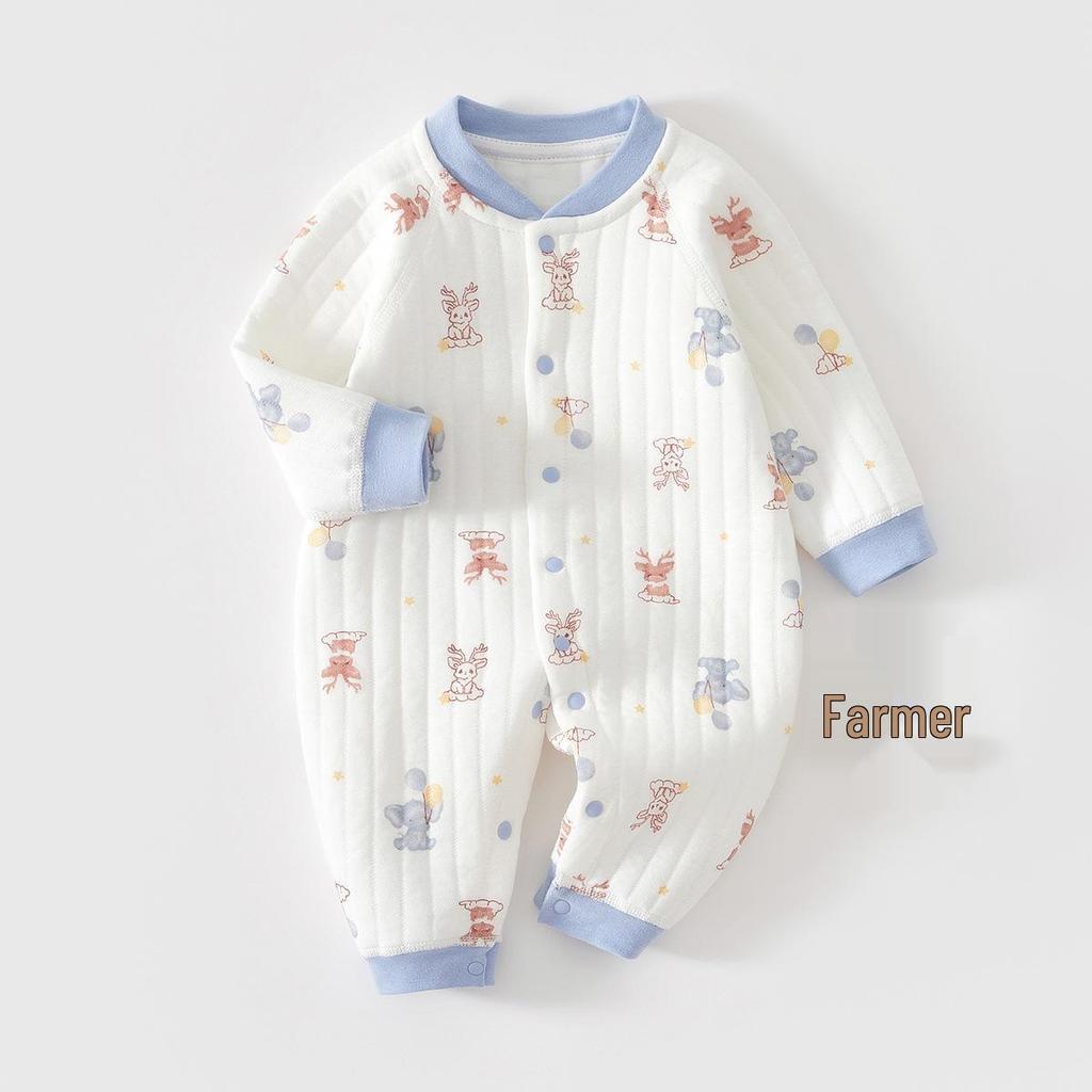 Unisex Winter Jumpsuit: Thick Cotton-Padded Baby Romper for Autumn & Winter