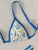 Small Floral Triangle Sexy Bikini Two Piece Set Elegant Women Swimwear